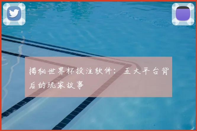 揭秘世界杯投注软件:五大平台背后的玩家故事